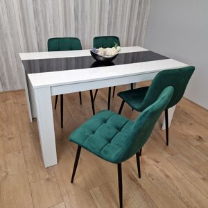 Metro Bissainthe 4 - Person Dining Set Black/ White H75 x L140 x W80cm Metro Bissainthe 4 - Person Dining Set Black/ White H75 x L140 x W80cm