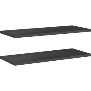 17 Stories Wall Shelves 2 Pcs Stainless Steel Black 3cm H x 100cm W x 40cm 17 Stories Wall Shelves 2 Pcs Stainless Steel Black 3cm H x 100cm W x 40cm