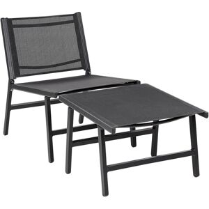 Dakota Fields Caleiah Aluminium Outdoor Garden Chair Armless Lounge Chair Black 70cm H X 54cm W X 60cm D Dakota Fields Caleiah Aluminium Outdoor Garden Chair Armless Lounge Chair Black 70cm H X 54cm W X 60cm D