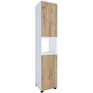 17 Stories Sharese Freestanding Bathroom Cabinet Natural/White 160cm H X 31cm W X 30cm D 17 Stories Sharese Freestanding Bathroom Cabinet Natural/White 160cm H X 31cm W X 30cm D