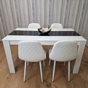 Metro Birgid 4 - Person Dining Set White/ Black H75 x L117 x W77cm Metro Birgid 4 - Person Dining Set White/ Black H75 x L117 x W77cm