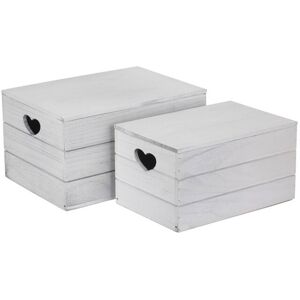August Grove Effect Heart Cut-Out Box Set 2 White Wash August Grove Effect Heart Cut-Out Box Set 2 White Wash