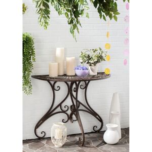 Astoria Grand Annalise Outdoor Accent Table Brown Astoria Grand Annalise Outdoor Accent Table Brown