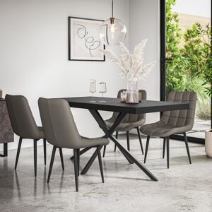 Fairmont Park Akaalbir 6 - Person Dining Set Black/Black/Grey 6 Fairmont Park Akaalbir 6 - Person Dining Set Black/Black/Grey 6