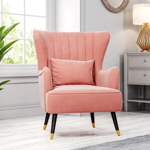 Etta Avenue Yoselin Wingback Chair Pink 96cm H X 82cm W X 77cm D Etta Avenue Yoselin Wingback Chair Pink 96cm H X 82cm W X 77cm D