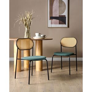 17 Stories Set of 2 Metal Dining Chairs Light Wood Alph Green/Black 79cm H X 47cm W X 48cm D 17 Stories Set of 2 Metal Dining Chairs Light Wood Alph Green/Black 79cm H X 47cm W X 48cm D