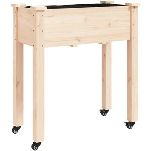 Ophelia & Co. Tarri Wheeled Planter With Liner 118X59x80 Cm Solid Wood Fir Oak 80cm H x 71cm W x 37cm D Ophelia & Co. Tarri Wheeled Planter With Liner 118X59x80 Cm Solid Wood Fir Oak 80cm H x 71cm W x 37cm D