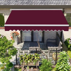 Dakota Fields Katmai Half Cassette Electric 2.5m W x 2m D Retractable Patio Awning Wine Red 18cm H X 250cm W X 200cm D Dakota Fields Katmai Half Cassette Electric 2.5m W x 2m D Retractable Patio Awning Wine Red 18cm H X 250cm W X 200cm D