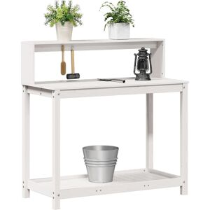 Fleur De Lis Living Buckhead Solid Wood Planting Table with Shelves Weiß 109.5cm H X 108cm W X 50cm D Fleur De Lis Living Buckhead Solid Wood Planting Table with Shelves Weiß 109.5cm H X 108cm W X 50cm D