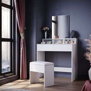 17 Stories Saumil Dressing Table with Mirror White 355.6cm H X 195.07cm W X 101.6cm D 17 Stories Saumil Dressing Table with Mirror White 355.6cm H X 195.07cm W X 101.6cm D