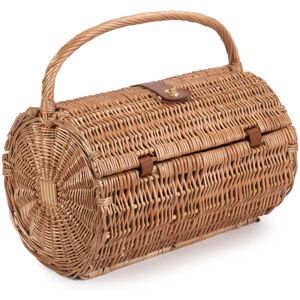 Union Rustic Wicker 2 Person Tweed Effect Barrel Fitted Picnic Hamper Brown 42cm H X 46cm W X 30cm D Union Rustic Wicker 2 Person Tweed Effect Barrel Fitted Picnic Hamper Brown 42cm H X 46cm W X 30cm D