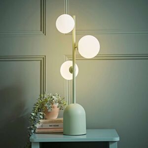 Metro Marlow Sage Opaque Glass Globe 3 Way Table Lamp with LED Bulbs Green 29.6cm H X 16.5cm W X 66cm D Metro Marlow Sage Opaque Glass Globe 3 Way Table Lamp with LED Bulbs Green 29.6cm H X 16.5cm W X 66cm D
