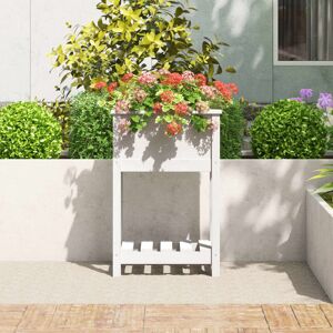 Brayden Studio Planter With Shelf Grey 82.5X34.5X81 Cm Solid Wood Pine White 81cm H x 54cm W x 34.5cm D Brayden Studio Planter With Shelf Grey 82.5X34.5X81 Cm Solid Wood Pine White 81cm H x 54cm W x 34.5cm D
