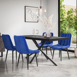 Fairmont Park Akaalbir 6 - Person Dining Set Black/Black/Blue 6 Fairmont Park Akaalbir 6 - Person Dining Set Black/Black/Blue 6
