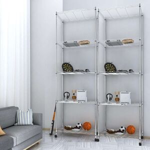 Rebrilliant Ainslee 59cm W Powder Coated Steel Shelving Unit Silver 183cm H X 59cm W X 35cm D Rebrilliant Ainslee 59cm W Powder Coated Steel Shelving Unit Silver 183cm H X 59cm W X 35cm D