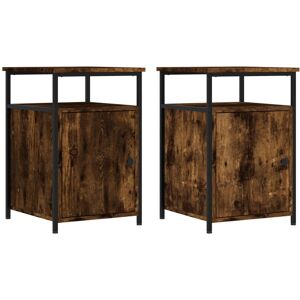 Borough Wharf Macbean Bedside Table Smoked Oak 60cm H X 40cm W X 42cm D Borough Wharf Macbean Bedside Table Smoked Oak 60cm H X 40cm W X 42cm D