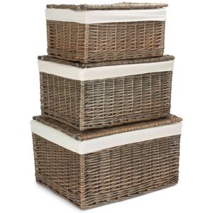 August Grove Wicker Lined 3 Piece Storage Hamper Set Antique Wash August Grove Wicker Lined 3 Piece Storage Hamper Set Antique Wash