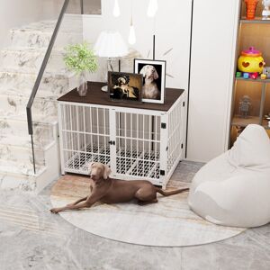 Archie & Oscar Harriet Furniture Style Crate with 3 Doors White 81 cm H x 107.5 cm W x 71.5 cm D Archie & Oscar Harriet Furniture Style Crate with 3 Doors White 81 cm H x 107.5 cm W x 71.5 cm D