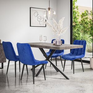 Fairmont Park Akaalbir 6 - Person Dining Set Grey/Black/Blue 6 Fairmont Park Akaalbir 6 - Person Dining Set Grey/Black/Blue 6