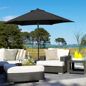 17 Stories Earnistine 230cm Tilt Market Parasol Black 230cm H X 230cm W X 3cm D 17 Stories Earnistine 230cm Tilt Market Parasol Black 230cm H X 230cm W X 3cm D