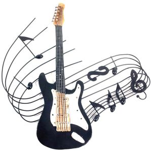 Happy Larry Electric Guitar Swirl Metal Wall Décor Paint 60cm H X 59cm W Happy Larry Electric Guitar Swirl Metal Wall Décor Paint 60cm H X 59cm W