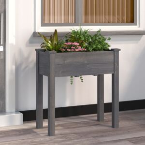 ClassicLiving Planter With Liner 118X59x76 Cm Solid Wood Fir Grey 71cm H x 76cm W x 37cm D ClassicLiving Planter With Liner 118X59x76 Cm Solid Wood Fir Grey 71cm H x 76cm W x 37cm D