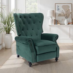 ClassicLiving 89cm Wide Velvet Standard Recliner Recliner Green 105cm H X 89cm W X 96cm D ClassicLiving 89cm Wide Velvet Standard Recliner Recliner Green 105cm H X 89cm W X 96cm D