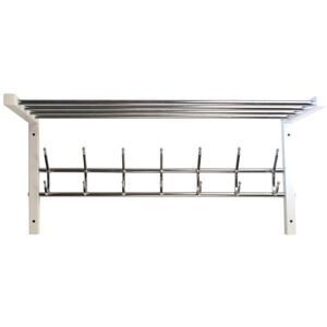 Rebrilliant Tannenbaum Metal 7 - Hook Wall Mounted Coat Rack White 30cm H X 70cm W X 32cm D Rebrilliant Tannenbaum Metal 7 - Hook Wall Mounted Coat Rack White 30cm H X 70cm W X 32cm D