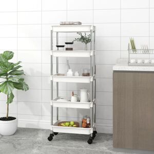 Rebrilliant Petillo 40Cm Iron Kitchen Trolley White 116cm H X 40cm W Rebrilliant Petillo 40Cm Iron Kitchen Trolley White 116cm H X 40cm W
