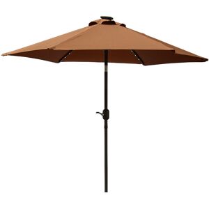 Dakota Fields Martigues 2.5m Traditional Parasol with Lights Coffee 220cm H X 250cm W X 250cm D Dakota Fields Martigues 2.5m Traditional Parasol with Lights Coffee 220cm H X 250cm W X 250cm D
