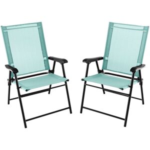 Dakota Fields Set Of 2 Patio Folding Dining Chairs Outdoor Portable Sling Back Chairs Green 93cm H X 65cm D X 60cm W Dakota Fields Set Of 2 Patio Folding Dining Chairs Outdoor Portable Sling Back Chairs Green 93cm H X 65cm D X 60cm W