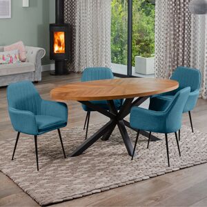 Natur Pur Soderquist 4 - Person Dining Set Teal 4 Natur Pur Soderquist 4 - Person Dining Set Teal 4