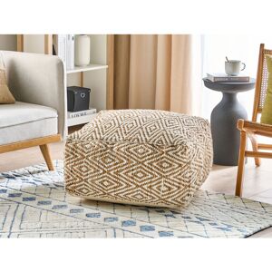 Natur Pur Schneck 60cm W Square Abstract Pouffe White;Beige 30cm H X 60cm W X 60cm D Natur Pur Schneck 60cm W Square Abstract Pouffe White;Beige 30cm H X 60cm W X 60cm D