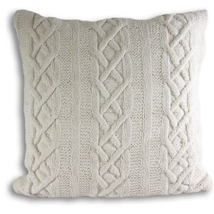 Paoletti Aran Cream Square Throw Cushion Cream 55cm H X 55cm W X 8cm D Paoletti Aran Cream Square Throw Cushion Cream 55cm H X 55cm W X 8cm D