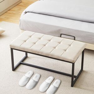 Fairmont Park Velvet Upholstered Bench Cream 47cm H X 100cm W X 49cm D Fairmont Park Velvet Upholstered Bench Cream 47cm H X 100cm W X 49cm D