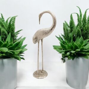 Beachcrest Home Silver Nickel Crane Wine Bottle Floor Standing Bucket Silver 74cm H X 48cm W X 20cm D Beachcrest Home Silver Nickel Crane Wine Bottle Floor Standing Bucket Silver 74cm H X 48cm W X 20cm D