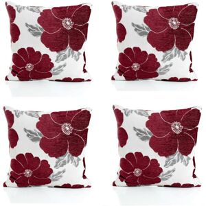 Rosalind Wheeler Darionte Poppy Chenille Cushion Cover with Filler Pad Aubergine 55 cmH x 55 cmW Rosalind Wheeler Darionte Poppy Chenille Cushion Cover with Filler Pad Aubergine 55 cmH x 55 cmW