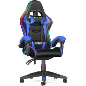 Metro Reclining Gaming Chair with LED Lights and Headrest Black/Blue 122cm H X 64cm W X 50cm D Metro Reclining Gaming Chair with LED Lights and Headrest Black/Blue 122cm H X 64cm W X 50cm D