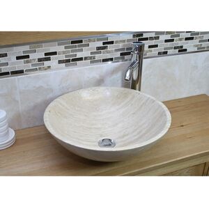 Belfry Bathroom Berrin Stone Handmade Round Bathroom Sink Travertine 430mm L X 430mm W X 140mm H Belfry Bathroom Berrin Stone Handmade Round Bathroom Sink Travertine 430mm L X 430mm W X 140mm H