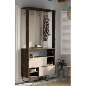 Rio Norfolk Hall Stand Coat Rack with Shoe Storage Dark Coffee/Light Mocha 200cm H X 97cm W Rio Norfolk Hall Stand Coat Rack with Shoe Storage Dark Coffee/Light Mocha 200cm H X 97cm W