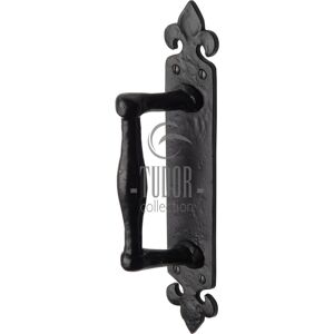 Heritage Brass The Tudor Door Pull Handle on Plate Offset Black 25.9cm H X 4.7cm W Heritage Brass The Tudor Door Pull Handle on Plate Offset Black 25.9cm H X 4.7cm W
