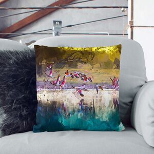 East Urban Home Flamingos Taking Flight in Abstract Cushion with Filling 55cm H x 55cm W x 20cm D East Urban Home Flamingos Taking Flight in Abstract Cushion with Filling 55cm H x 55cm W x 20cm D