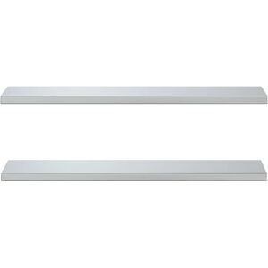 17 Stories Wall Shelves 2 Pcs Stainless Steel Silver 3cm H x 100cm W x 23.5cm 17 Stories Wall Shelves 2 Pcs Stainless Steel Silver 3cm H x 100cm W x 23.5cm