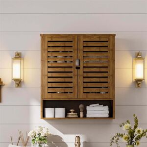 ClassicLiving Aaleeyah Wall Mounted Required Bathroom Cabinet Walnut 66cm H X 59cm W X 19cm D ClassicLiving Aaleeyah Wall Mounted Required Bathroom Cabinet Walnut 66cm H X 59cm W X 19cm D