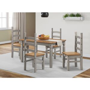 Brambly Cottage Corona Grey Wax 4''0" Dining Table & 4 Chairs Brown 4 Brambly Cottage Corona Grey Wax 4''0" Dining Table & 4 Chairs Brown 4