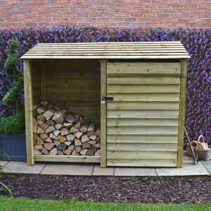 WFX Utility 7 Ft. x 3 Ft. Log & Tool Store - Double Bay Multi Storage Unit Light Green 180cm H X 210cm W X 80cm D WFX Utility 7 Ft. x 3 Ft. Log & Tool Store - Double Bay Multi Storage Unit Light Green 180cm H X 210cm W X 80cm D