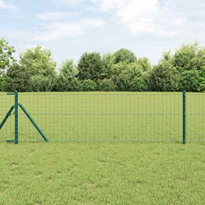 Metro Fence Posts 12 Pcs Powder-Coated Steel Green 110cm H x 3.2cm W x 3.2cm D Metro Fence Posts 12 Pcs Powder-Coated Steel Green 110cm H x 3.2cm W x 3.2cm D