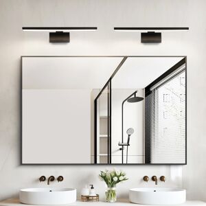Metro 2 -light LED bathroom wall light - modern black 8W wall light IP44 waterproof 4000K neutral white for basement kitchen bathroom cabinet Matte Black 5cm H x 40cm W x 12.8cm D. Metro 2 -light LED bathroom wall light - modern black 8W wall light IP44 waterproof 4000K neutral white for basement kitchen bathroom cabinet Matte Black 5cm H x 40cm W x 12.8cm D.