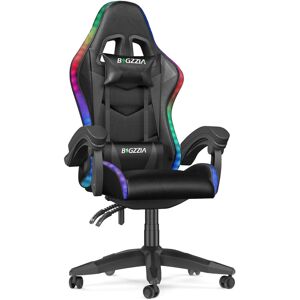 Metro Reclining Gaming Chair with LED Lights and Headrest Black 122cm H X 64cm W X 50cm D Metro Reclining Gaming Chair with LED Lights and Headrest Black 122cm H X 64cm W X 50cm D