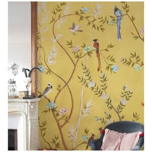 ClassicLiving Plumerville Birds Bird Wood Gold Acrylic Fall Romantic Ornament Wallpaper Beige/Green 312 x 219cm ClassicLiving Plumerville Birds Bird Wood Gold Acrylic Fall Romantic Ornament Wallpaper Beige/Green 312 x 219cm